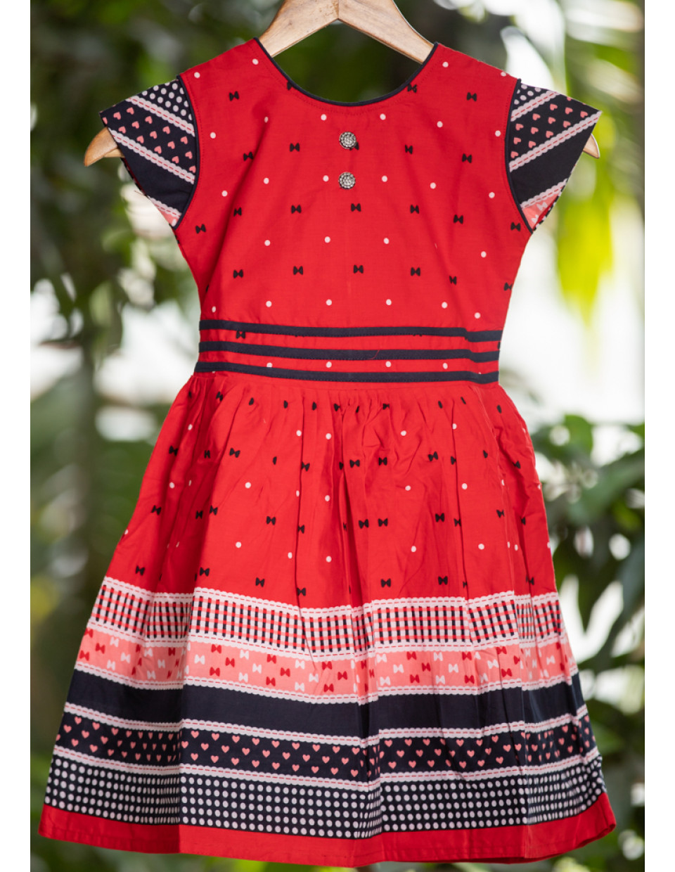 All Over Bow Printed Cotton Kids Dress (KR1191) All Over Bow Printed Cotton Kids Dress (KR1191)